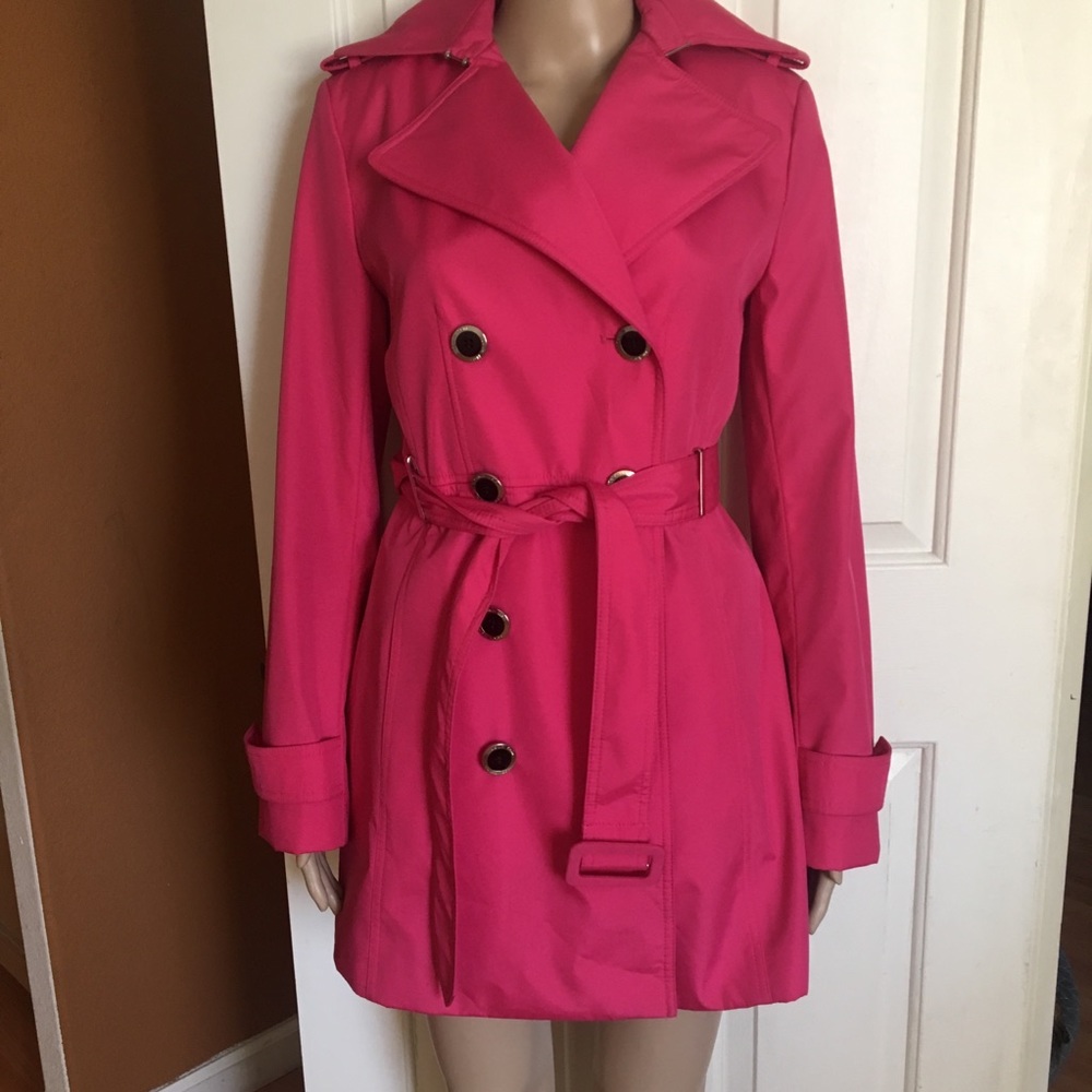 Calvin Klein Rain coat neon pink Sz XS